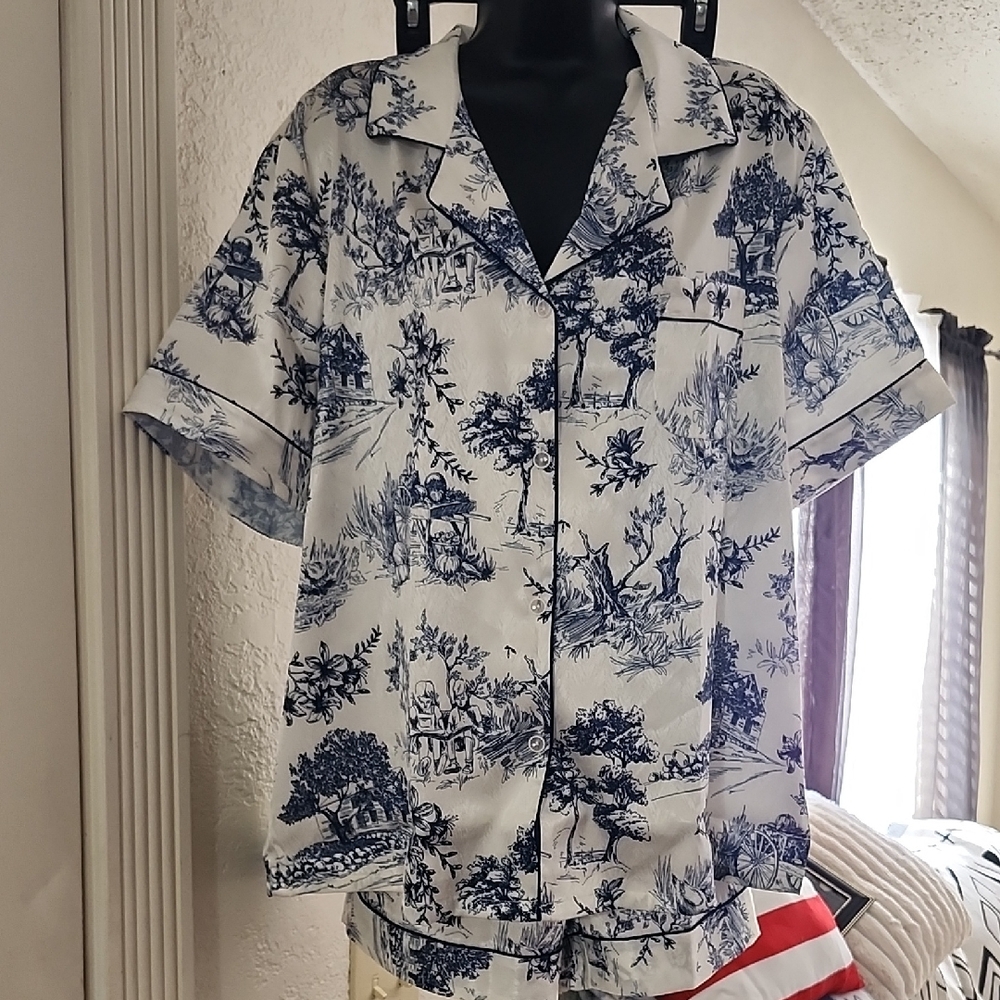 Blue and White Women's Pajamas/Pjs